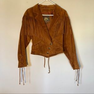 Vintage Adventure Bound Suede Fringe Jacket